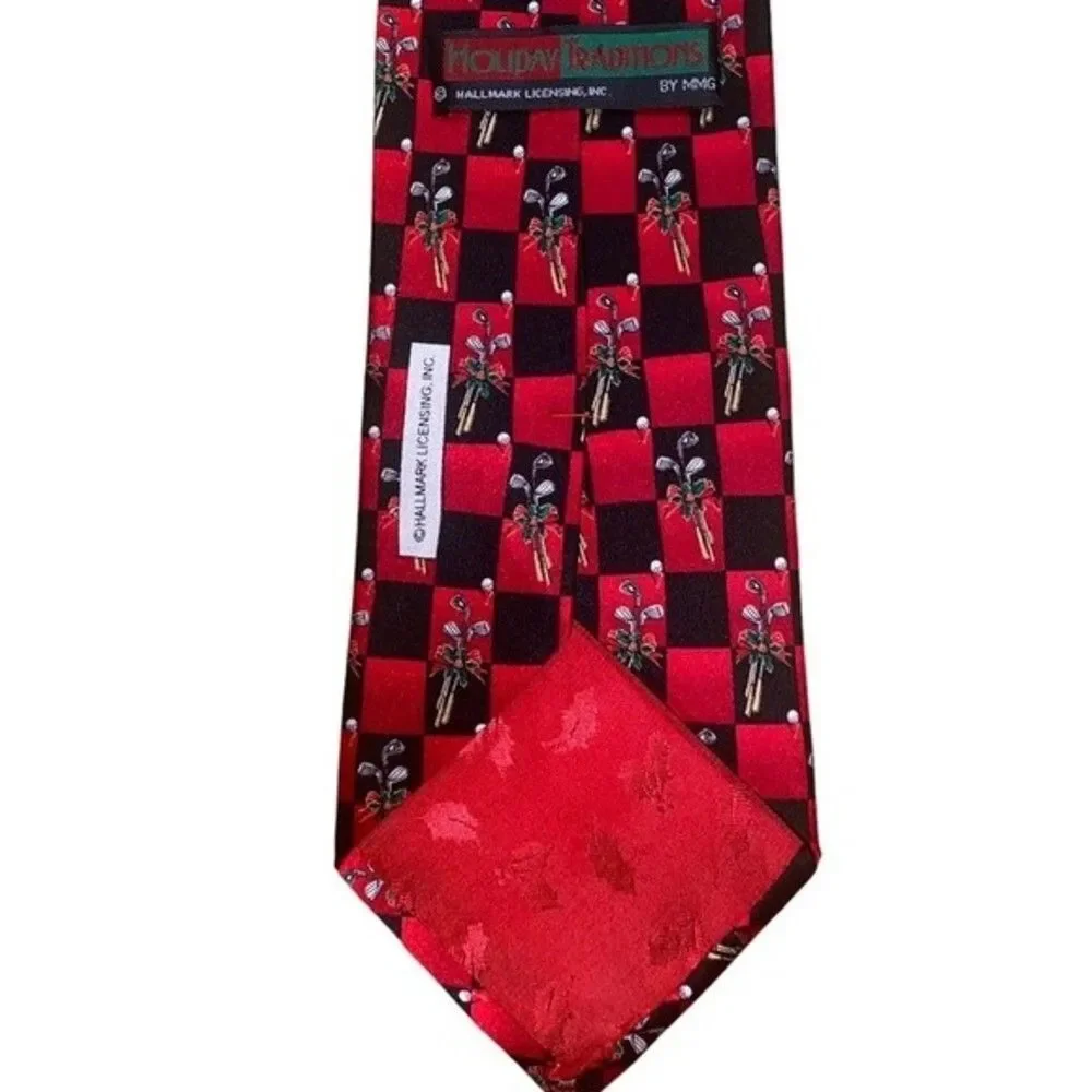 HALLMARK Mens Silk Holiday Golf Tie